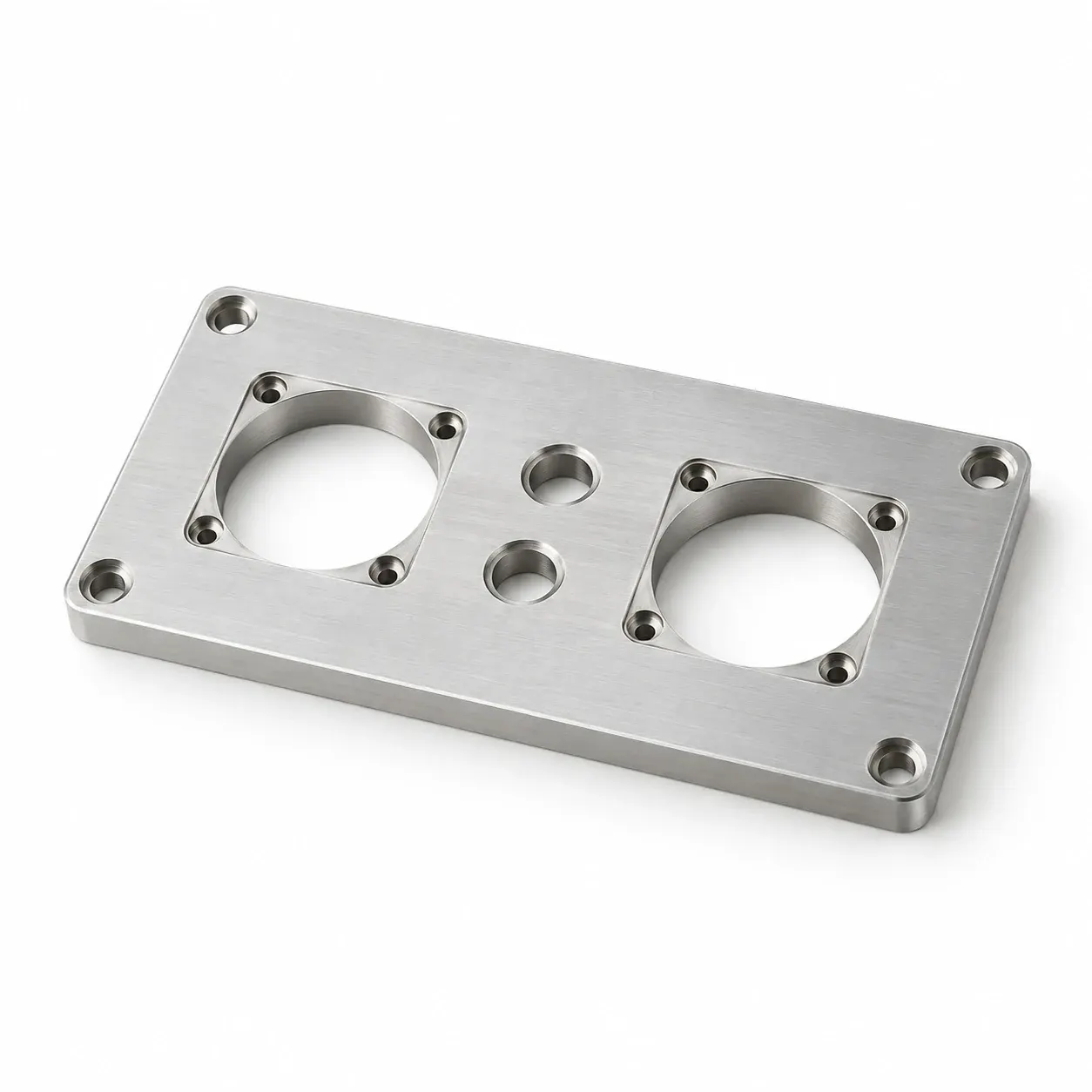 Rear connection panel — Aluminium plate, connector cut-outs