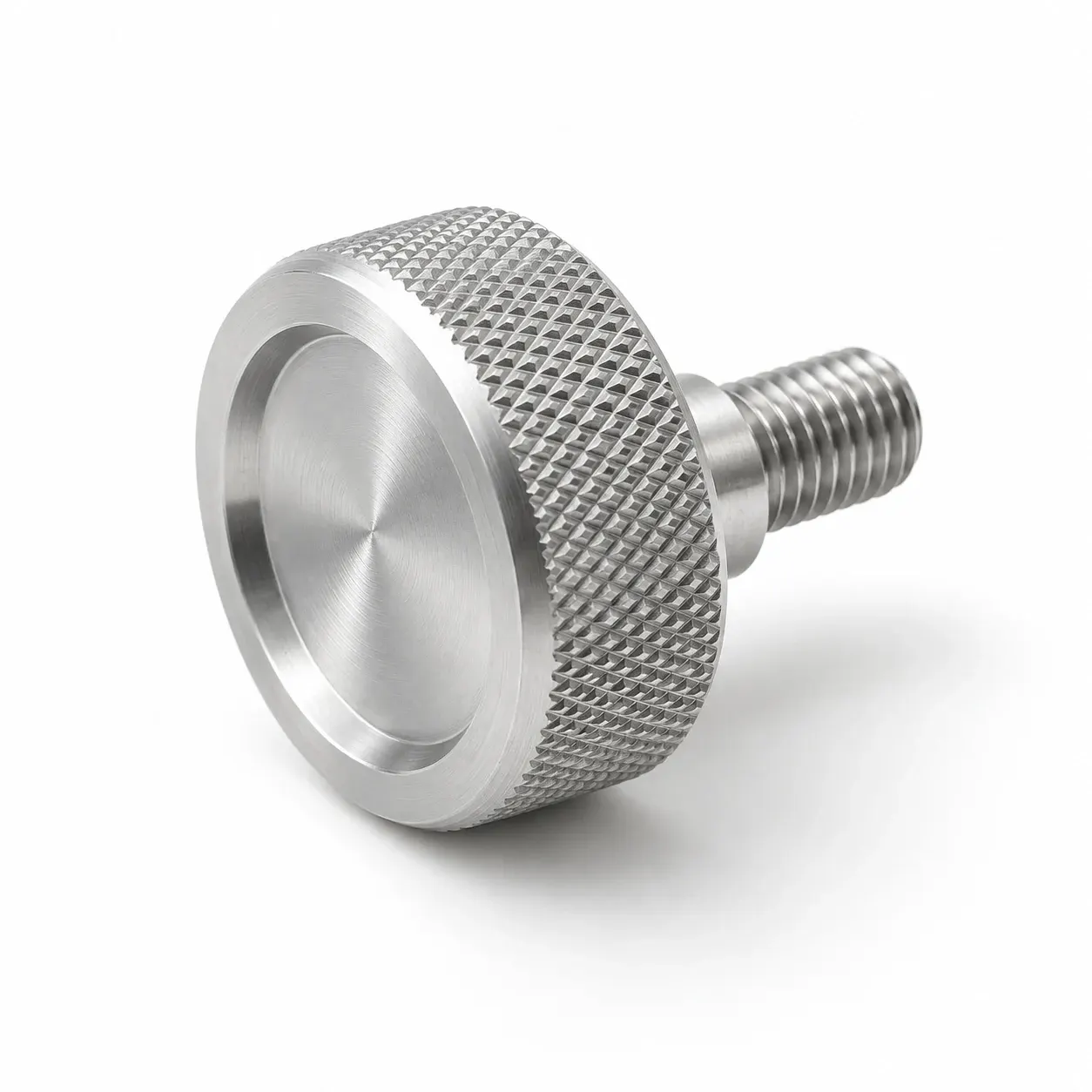 Adjustment knob and clamping knob — Knurled stainless steel knob, knob-head screw