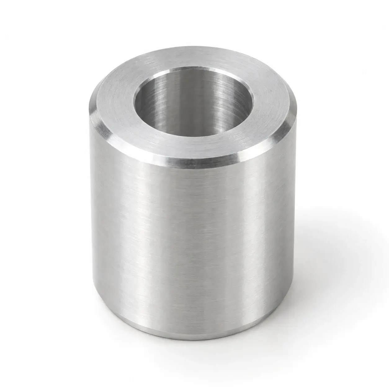 Battery spacer bushing — Turned aluminium, stepped and flanged
