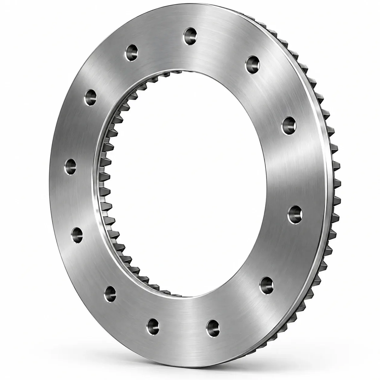 Toothed ring — Machined steel, internal and external teeth, bolt holes on the flange face