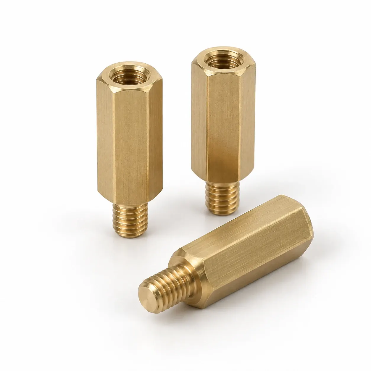 PCB standoff — Brass hexagonal and aluminium cylindrical spacers