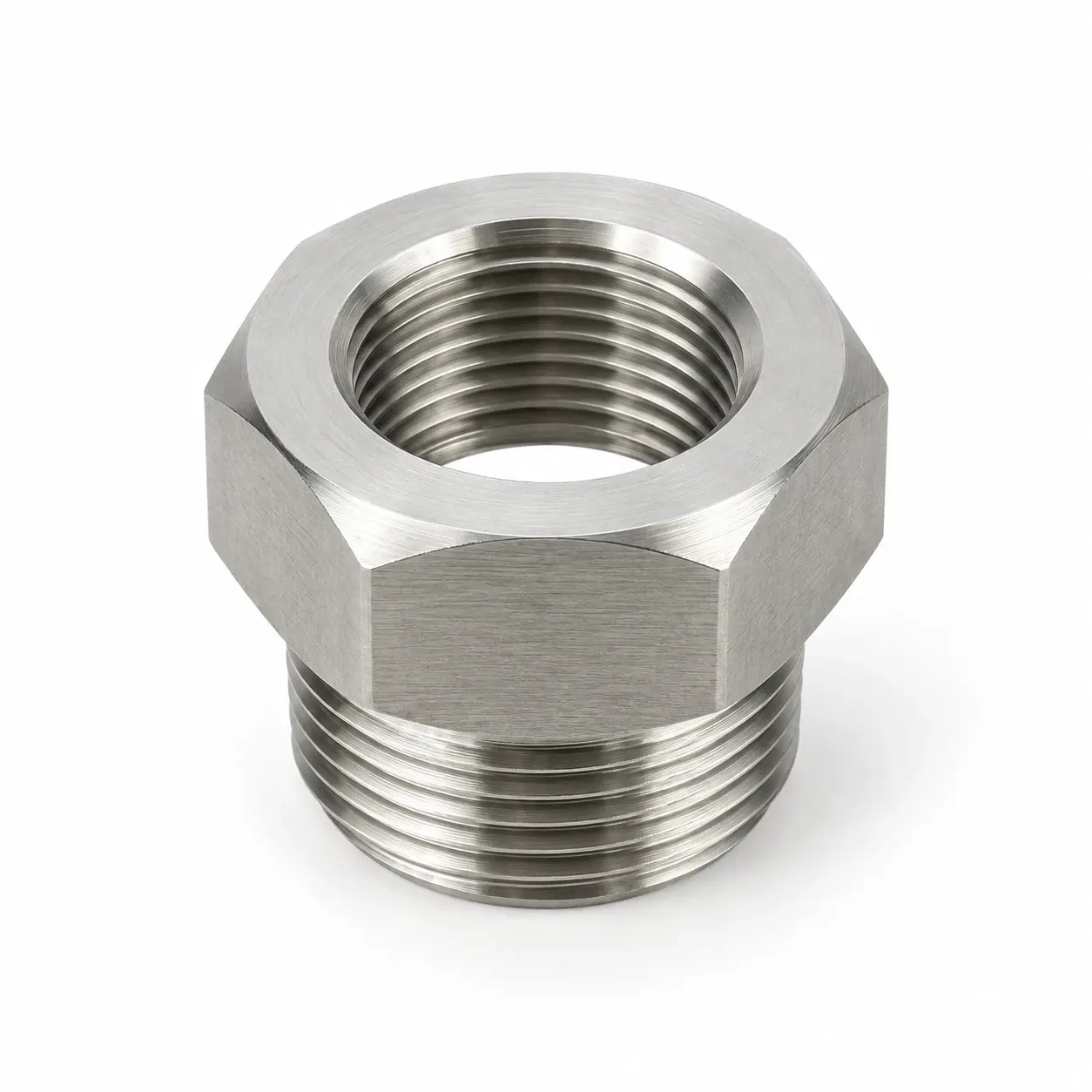 Cable entry adapter — Stainless steel and brass, hexagonal reducer