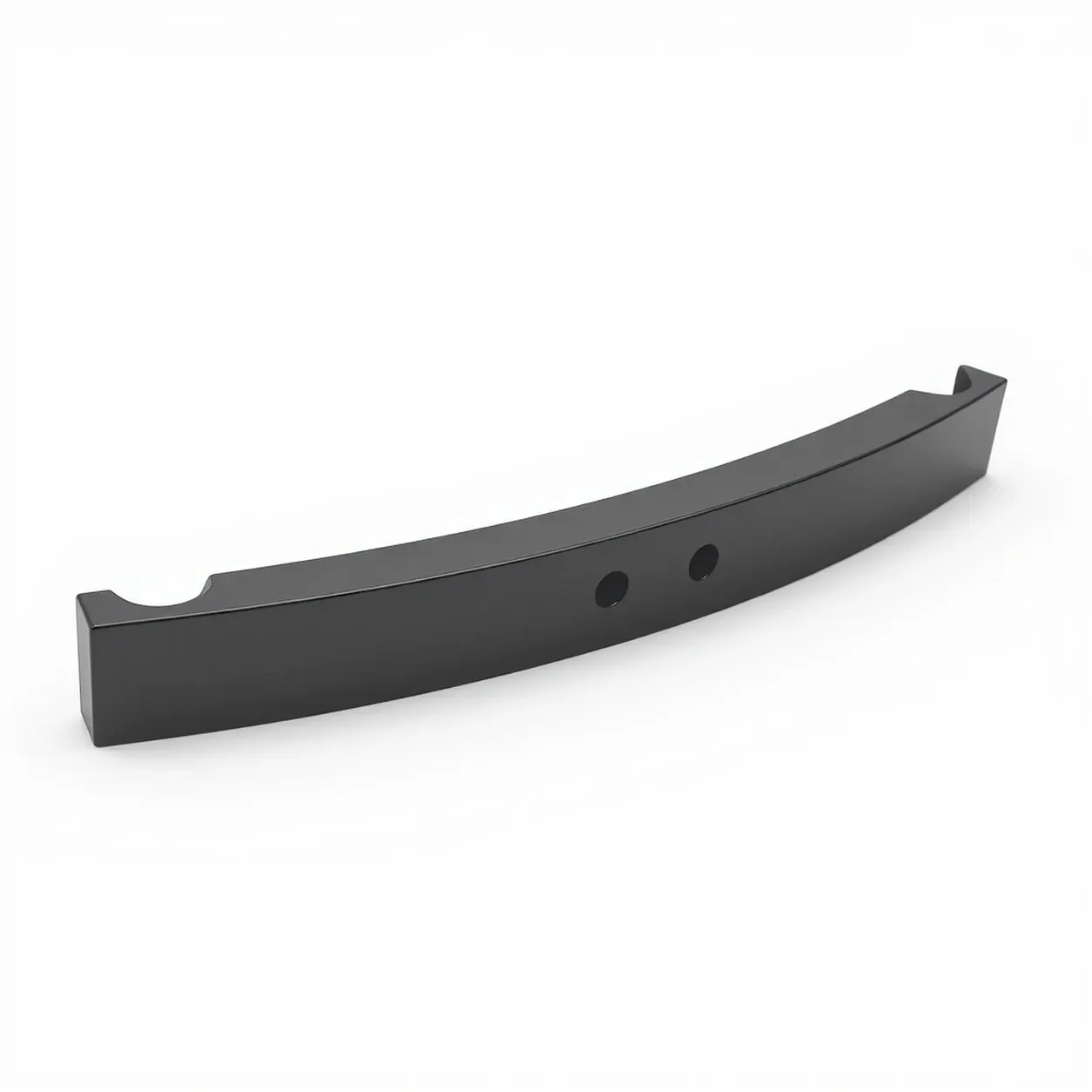 Curved profile rod — Black-coated aluminium, curved rectangular section, two holes