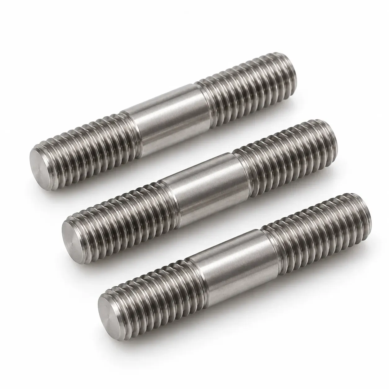 Short stud — Steel, threaded at both ends
