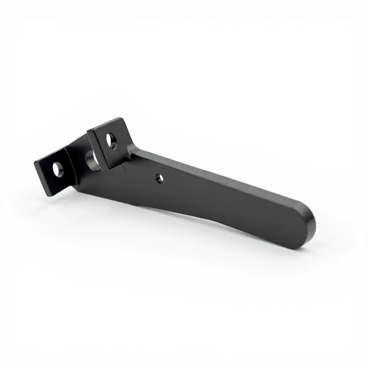 Arm bracket — Black-coated aluminium, angled arm and drilled connection end
