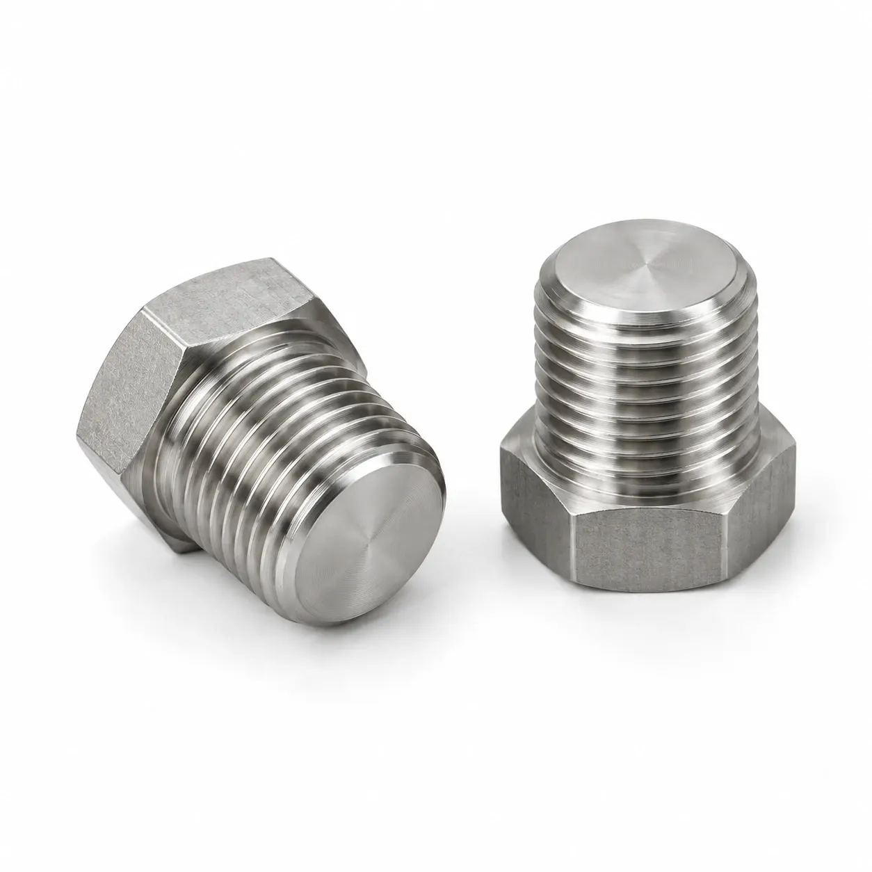 Blanking plug / threaded plug — Stainless steel, hex head