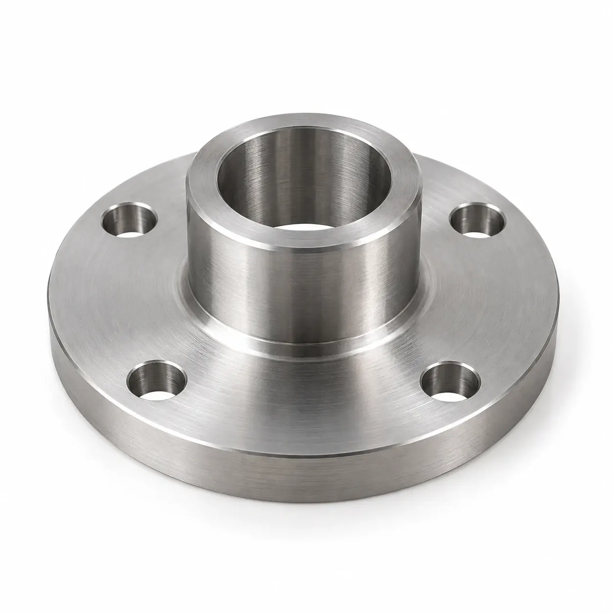Small connection flange — Steel, locating hub, 4 bolt holes