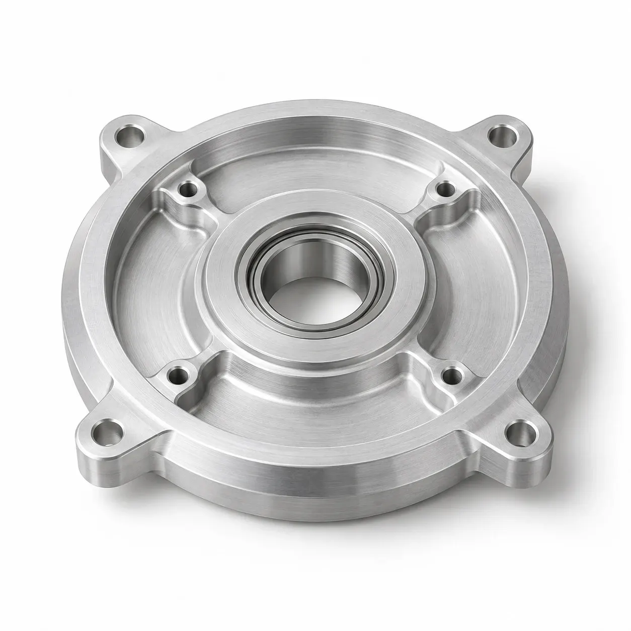 Motor end cover — Aluminium, central bearing seat and mounting ears