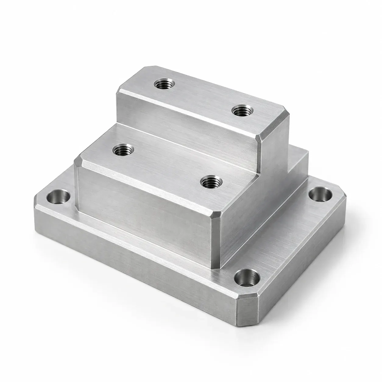 Module carrier block — Aluminium, stepped mounting block