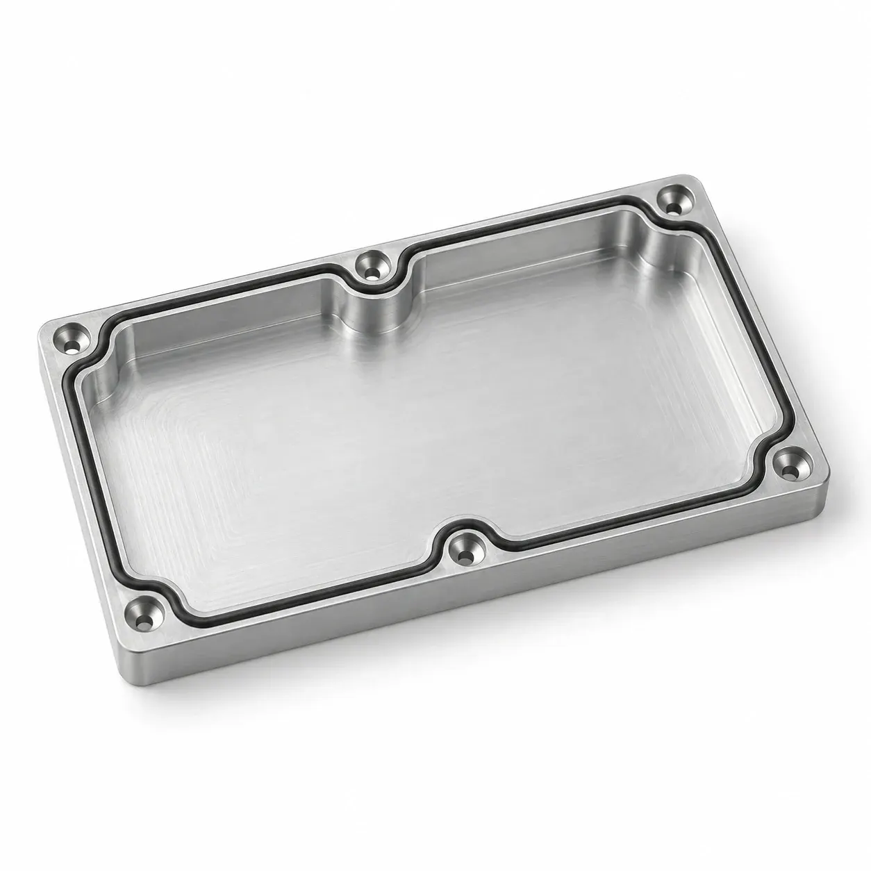 Enclosure lid — Aluminium and stainless steel, gasket groove