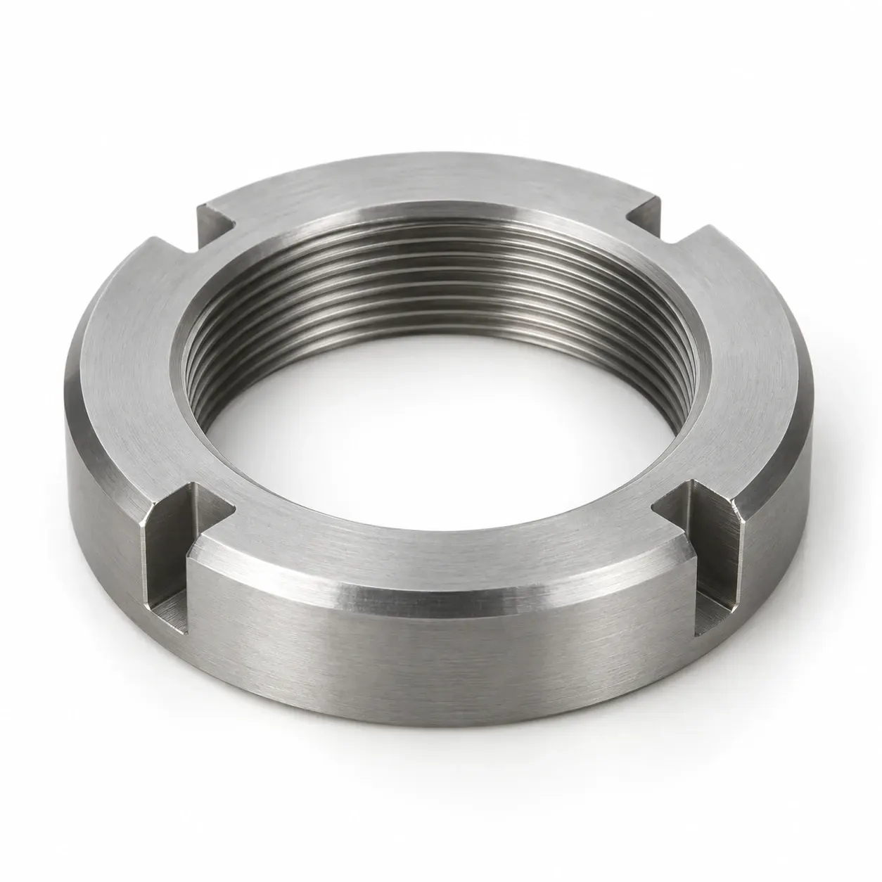 Special nut / threaded collar — Steel, fine internal thread, spanner slots