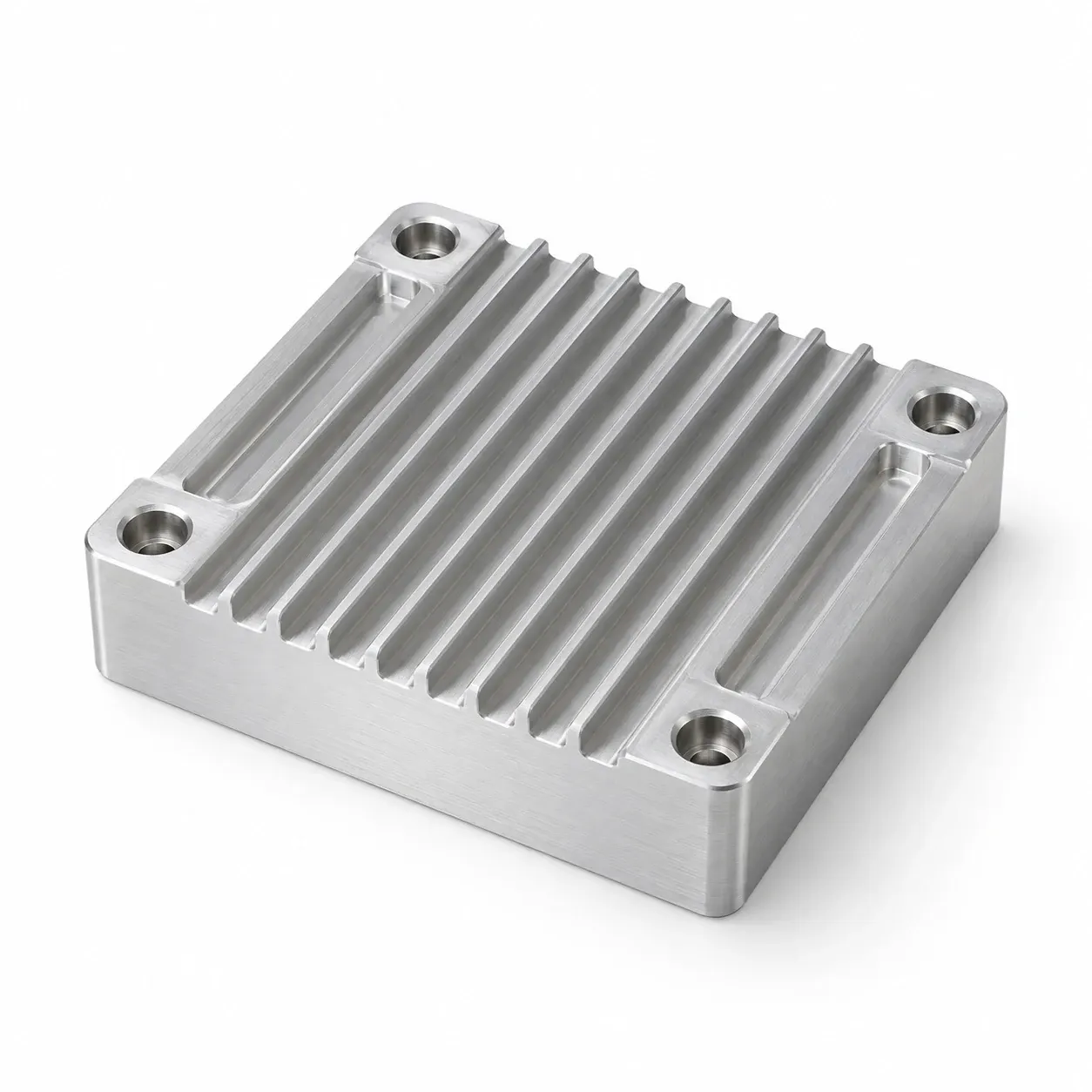 Heat sink block / heat spreader — Finned aluminium block, copper plate